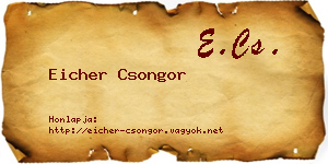 Eicher Csongor névjegykártya